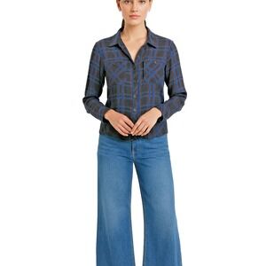 Cabi Womens Plaid Button Down Shirt Long Sleeve Rayon Top Size XS Style 3431